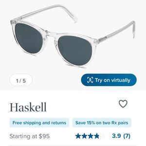 Warby Parker Haskell Polarized Sunglasses in Crystal